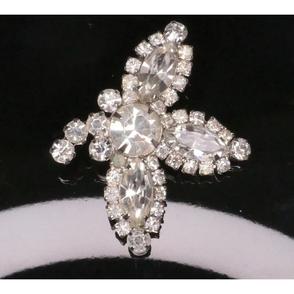 Vintage Signed Lady Ellen Crystal Rhinestone Hair Jewelry Barrette Clip - Picture 3 of 9